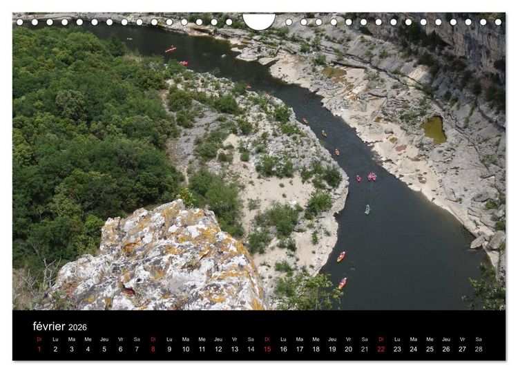 Produktbild: Ard&egrave;che - Randonn&eacute;e & Kayak (Calendrier mural 2026 DIN A4 vertical), CALVENDO calendrier mensuel