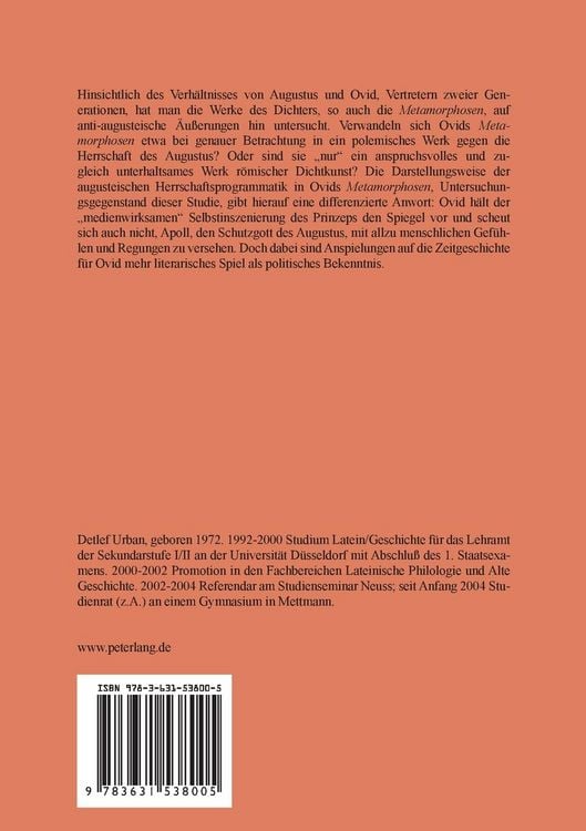 Produktbild: Die augusteische Herrschaftsprogrammatik in Ovids &laquo;Metamorphosen&raquo;