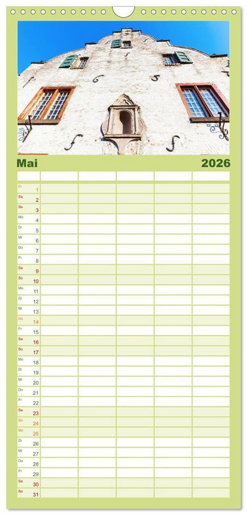 Produktbild: Familienplaner 2026 - Bedburg Alt-Kaster mit 5 Spalten (Wandkalender, 21 x 45 cm) CALVENDO