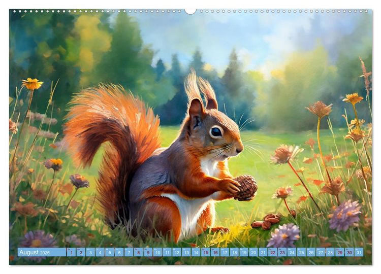 Produktbild: Der Eichh&ouml;rnchen-Kalender (Wandkalender 2026 DIN A2 quer), CALVENDO Monatskalender