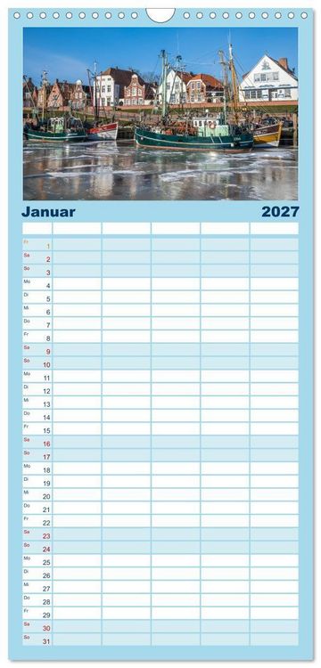 Produktbild: Familienplaner 2027 - Greetsiel in Ostfriesland mit 5 Spalten (Wandkalender, 21 x 45 cm) CALVENDO