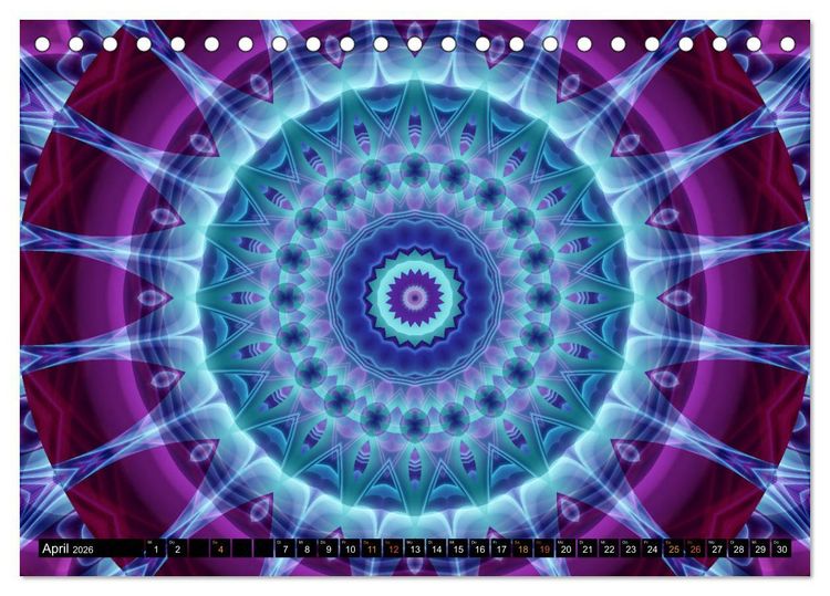 Produktbild: Energie - Mandalas, Spiritualit&auml;t durch die Farbe Lila (Tischkalender 2026 DIN A5 quer), CALVENDO Monatskalender