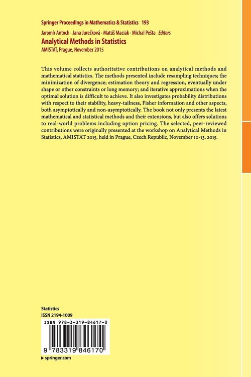 Produktbild: Analytical Methods in Statistics
