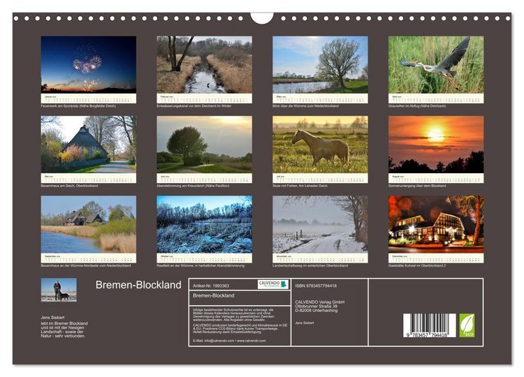 Produktbild: Bremen-Blockland (Wandkalender 2026 DIN A3 quer), CALVENDO Monatskalender