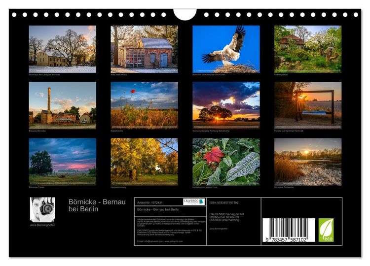 Produktbild: B&ouml;rnicke - Bernau bei Berlin (Wandkalender 2026 DIN A4 quer), CALVENDO Monatskalender