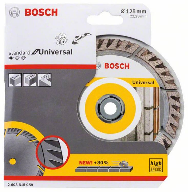 Produktbild: Bosch Accessories 2608615059 Standard for Universal Speed Diamanttrennscheibe Durchmesser 125 mm Bohrungs-&Oslash; 22.23 mm 1 St.
