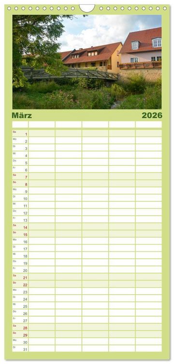 Produktbild: Familienplaner 2026 - In und um Ostheim vor der Rh&ouml;n mit 5 Spalten (Wandkalender, 21 x 45 cm) CALVENDO