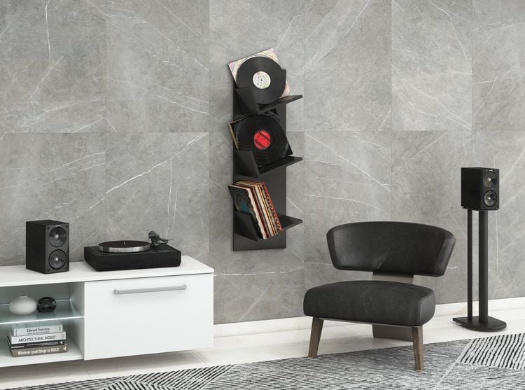Produktbild: Holz B&uuml;cher Schallplatten LP H&auml;nge Wandregal Sulda