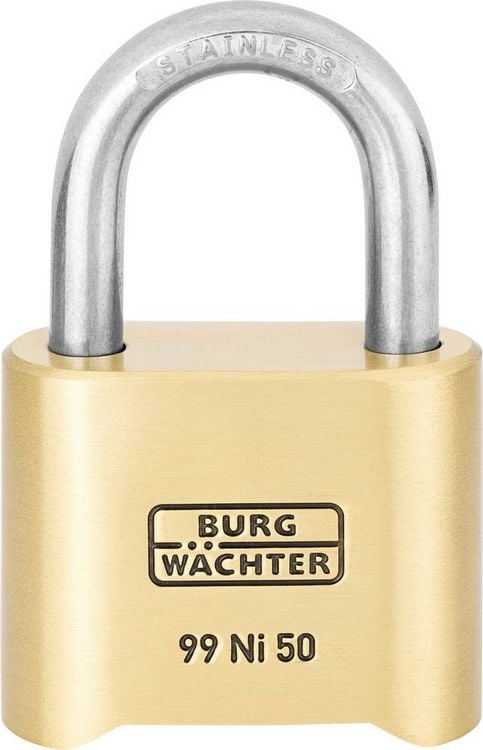 Produktbild: Burg W&auml;chter No. 99 Ni 50 SB Vorh&auml;ngeschloss Messing Zahlenschloss