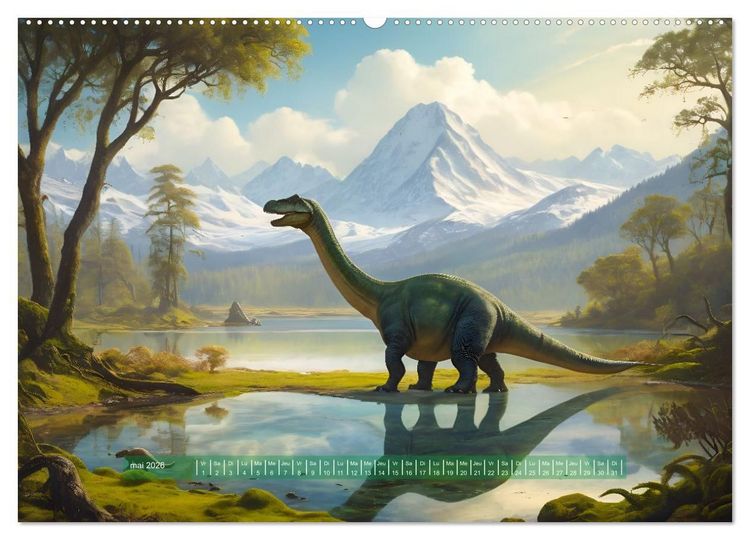 Produktbild: Un voyage vers le pass&eacute; - D&eacute;couverte de la faune (Calendrier mural 2026 DIN A2 vertical) calendrier de bureau