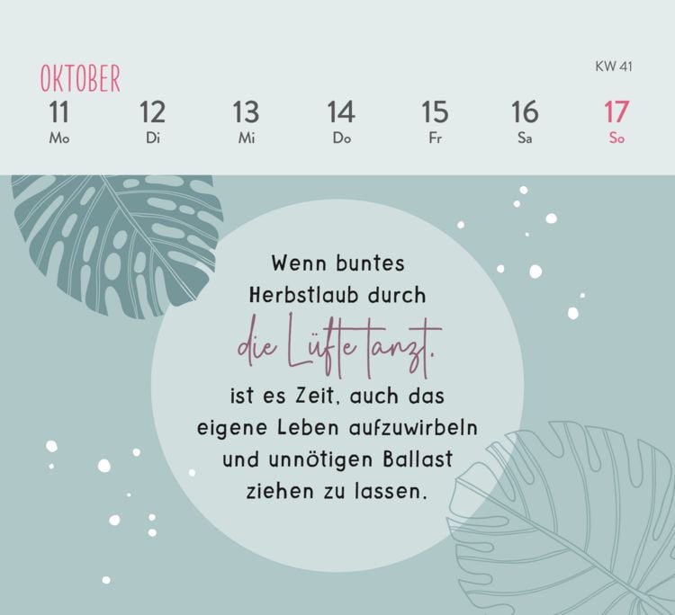 Produktbild: Mini-Wochenkalender 2027: Einatmen. Ausatmen. Sein.