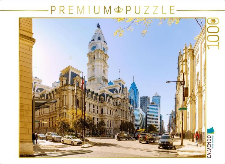 Produktbild: CALVENDO Puzzle Philadelphia City Hall & Skyline - Philadelphia | 1000 Teile Lege-Gr&ouml;&szlig;e 64x48cm Foto-Puzzle f&uuml;r gl&uuml;ckliche Stunden