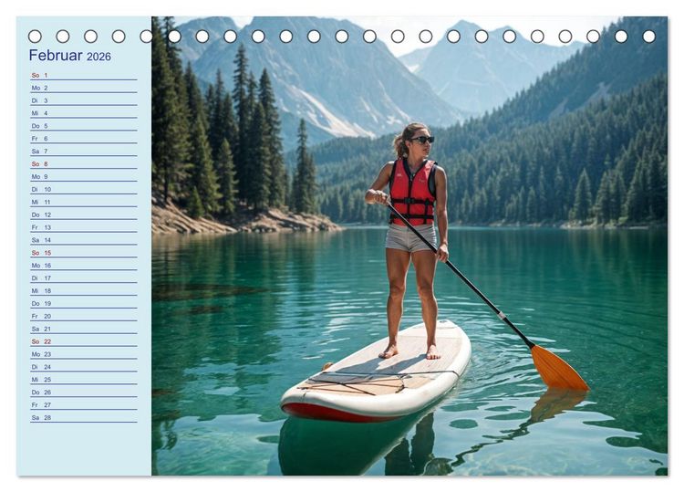 Produktbild: KI Aqua-Emotionen - Ein Jahr voller Wassersport (Tischkalender 2026 DIN A5 quer), CALVENDO Monatskalender