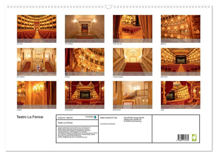 Produktbild: Teatro La Fenice (Wandkalender 2026 DIN A2 quer), CALVENDO Monatskalender