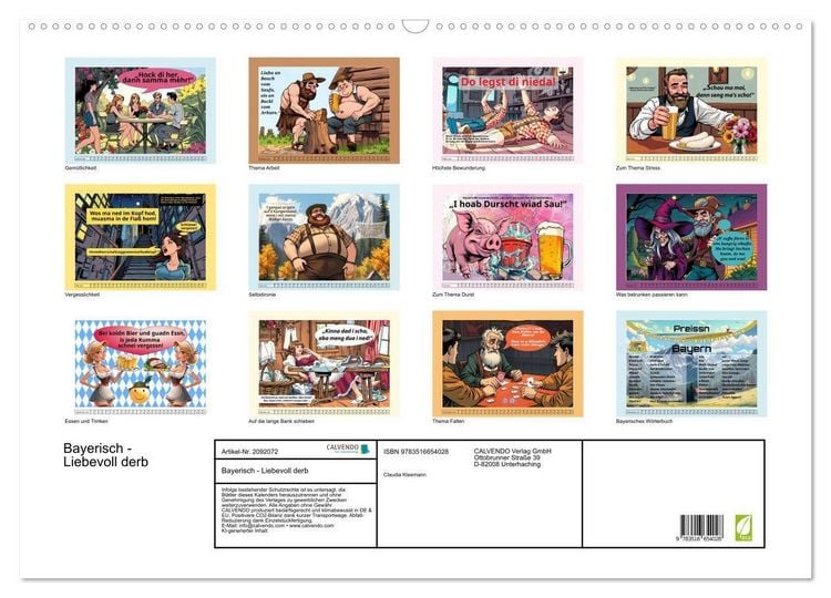 Produktbild: Bayerisch - Liebevoll derb (Wandkalender 2026 DIN A2 quer), CALVENDO Monatskalender