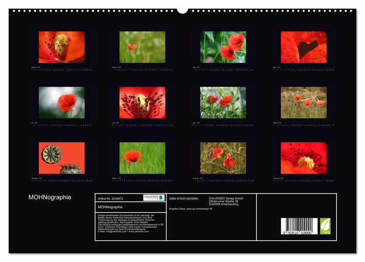 Produktbild: MOHNographie (hochwertiger Premium Wandkalender 2026 DIN A2 quer), Kunstdruck in Hochglanz