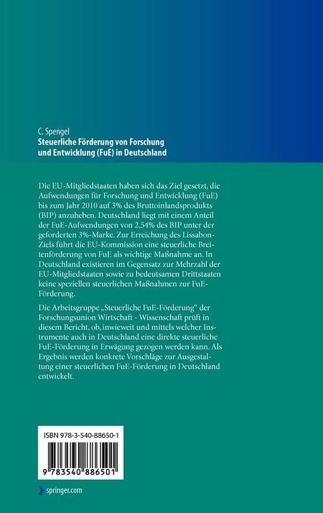 Produktbild: Steuerliche F&ouml;rderung von Forschung und Entwicklung (FuE) in Deutschland