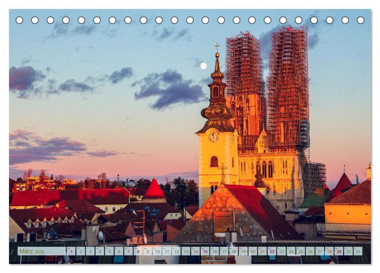 Produktbild: Zagreb - Kroatiens zauberhafte Hauptstadt (Tischkalender 2026 DIN A5 quer), CALVENDO Monatskalender