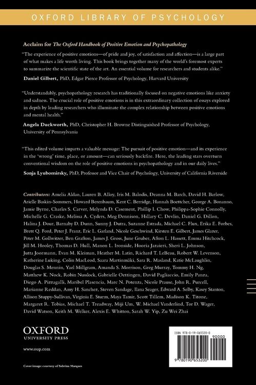 Produktbild: Oxford Handbook of Positive Emotion and Psychopathology