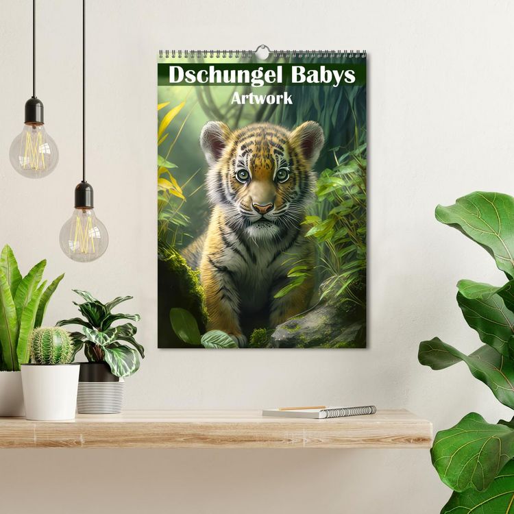 Produktbild: Dschungelbabys - Artwork (Wandkalender 2026 DIN A3 hoch), CALVENDO Monatskalender