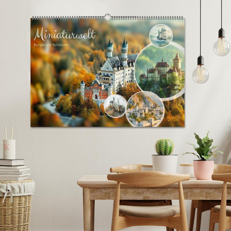 Produktbild: Miniaturwelt Burgen und Schl&ouml;sser (Wandkalender 2026 DIN A2 quer), CALVENDO Monatskalender