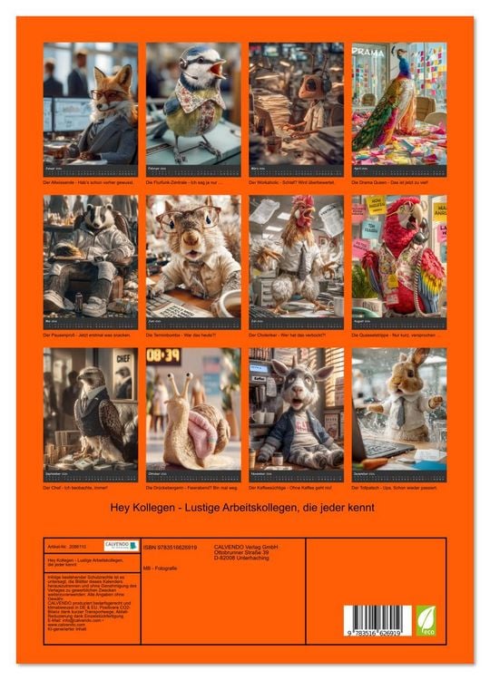Produktbild: Hey Kollegen - Lustige Arbeitskollegen, die jeder kennt (hochwertiger Premium Wandkalender 2026 DIN A2 hoch), Kunstdruck in Hochglanz