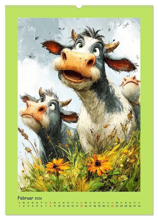 Produktbild: Gl&uuml;ckliche Tiere. Ein lieblicher Kinderkalender (Wandkalender 2026 DIN A2 hoch), CALVENDO Monatskalender
