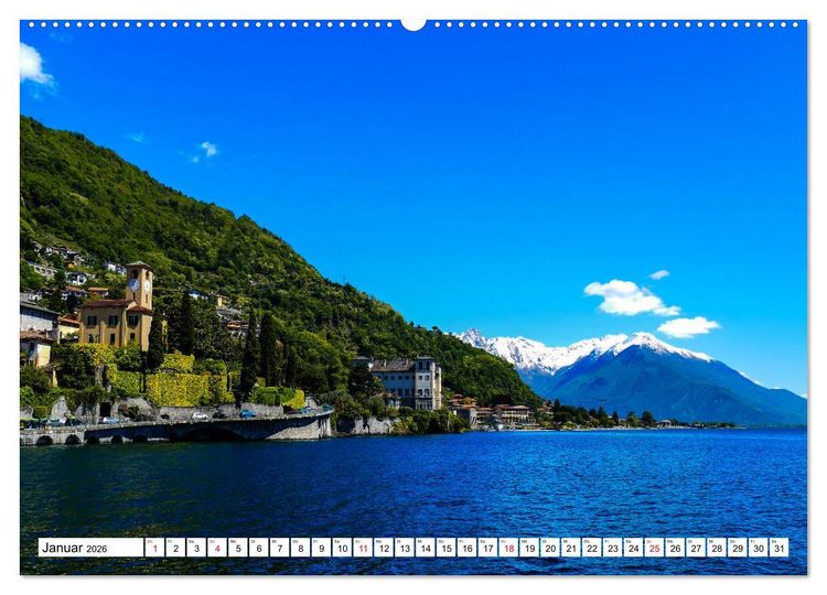 Produktbild: Bezaubernder Comer See (hochwertiger Premium Wandkalender 2026 DIN A2 quer), Kunstdruck in Hochglanz