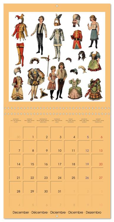 Produktbild: CHARMING OLD PAPER DOLLS (Wall Calendar 2026 12 &times; 12 Inch) CALVENDO 12 Month Wall Calendar