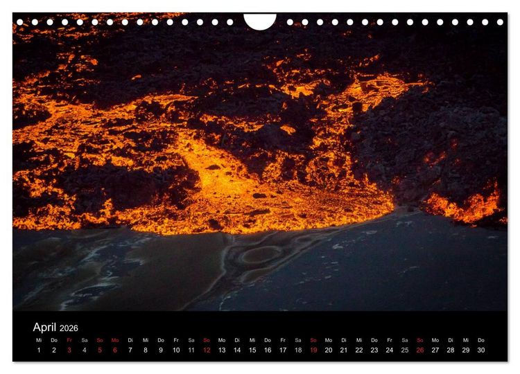 Produktbild: Vulkanausbruch - Island (Wandkalender 2026 DIN A4 quer), CALVENDO Monatskalender