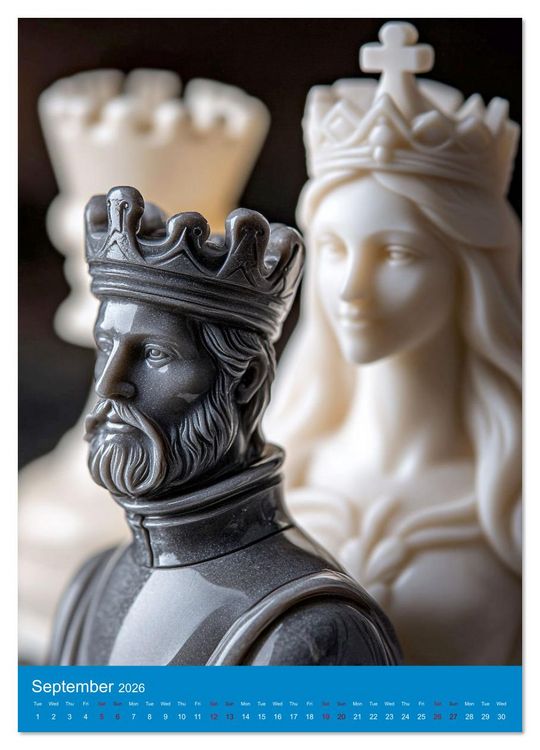 Produktbild: For Love of Chess (High Quality Premium Wall Calendar 2026 DIN A2 portrait),CALVENDO 12 Month Wall Calendar