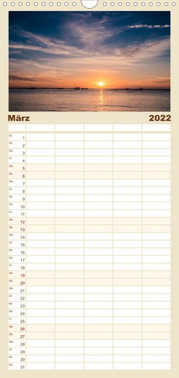 Produktbild: Familienplaner Karibu Sansibar (Wandkalender 2022 , 21 cm x 45 cm, hoch)