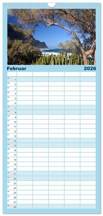 Produktbild: Familienplaner 2026 - Teneriffa Insel der Gl&uuml;ckseeligen mit 5 Spalten (Wandkalender, 21 x 45 cm) CALVENDO