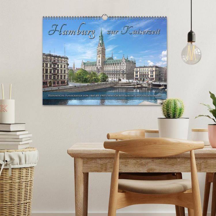 Produktbild: Hamburg zur Kaiserzeit - Fotos neu restauriert und koloriert (Wandkalender 2026 DIN A3 quer), CALVENDO Monatskalender