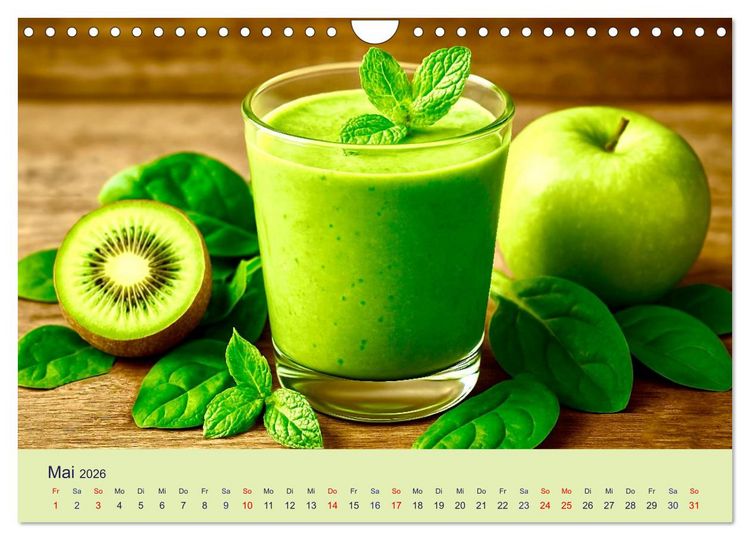 Produktbild: Gesunde Smoothies (Wandkalender 2026 DIN A4 quer), CALVENDO Monatskalender