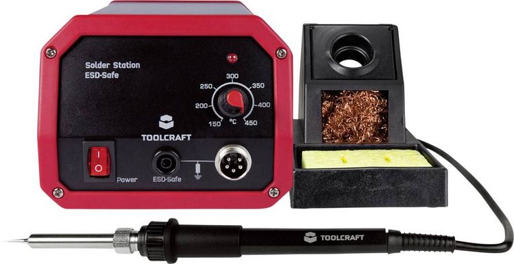 Produktbild: TOOLCRAFT ST-50A L&ouml;tstation analog 50W 150 - 450&deg;C inkl. L&ouml;tspitze