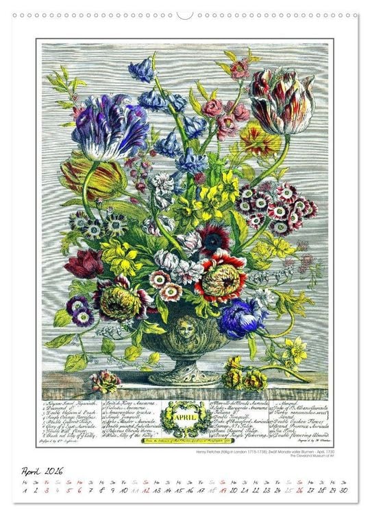 Produktbild: Henry Fletcher. Blumen und Fr&uuml;chte - Kunstkalender (Wandkalender 2026 DIN A2 hoch), CALVENDO Monatskalender