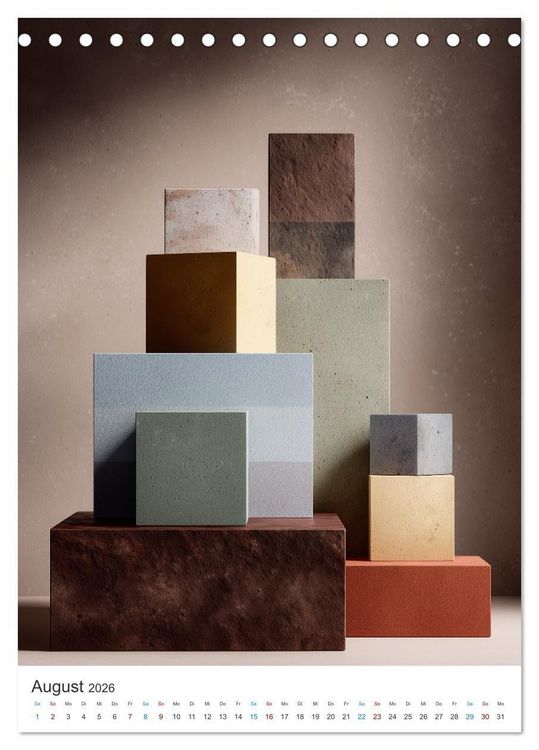 Produktbild: Minimalistische Kunstwerke (Tischkalender 2026 DIN A5 hoch), CALVENDO Monatskalender