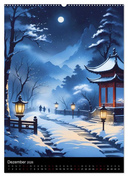 Produktbild: Asiatische Inspiration Fern&ouml;stlicher Art - Dunkle Werke (hochwertiger Premium Wandkalender 2026 DIN A2 hoch), Kunstdruck in Hochglanz