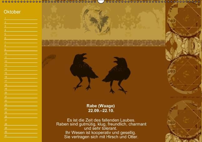 Produktbild: Indianisches Horoskop / Geburtstagskalender (Wandkalender immerw&auml;hrend DIN A2 quer)
