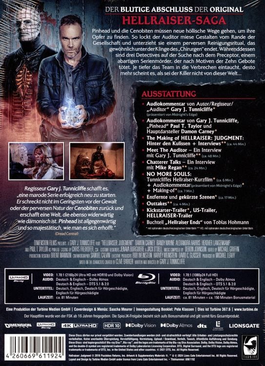 Produktbild: Hellraiser: Judgment - Mediabook B (4K Ultra HD Blu-ray + Blu-ray + Bonus-Blu-ray)