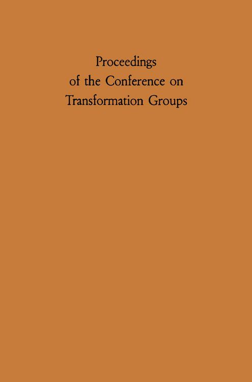 Produktbild: Proceedings of the Conference on Transformation Groups