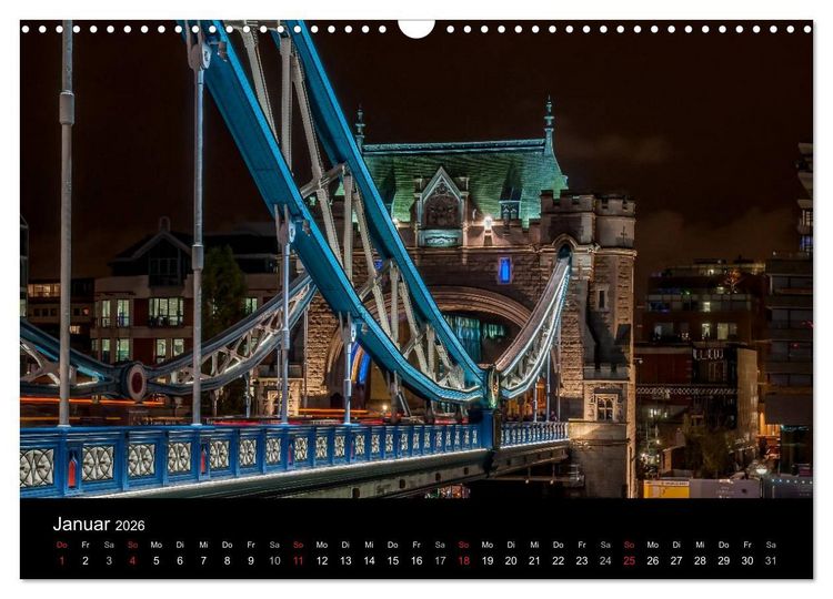 Produktbild: London - Nachts an der Themse (Wandkalender 2026 DIN A3 quer), CALVENDO Monatskalender