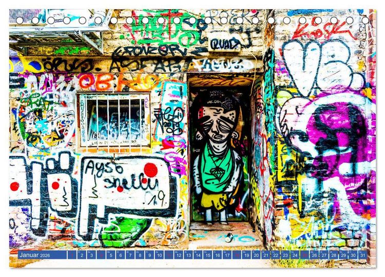 Produktbild: Street art K&ouml;ln Michael Jaster (Tischkalender 2026 DIN A5 quer), CALVENDO Monatskalender