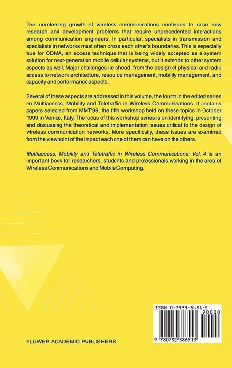 Produktbild: Multiaccess, Mobility and Teletraffic in Wireless Communications: Volume 4