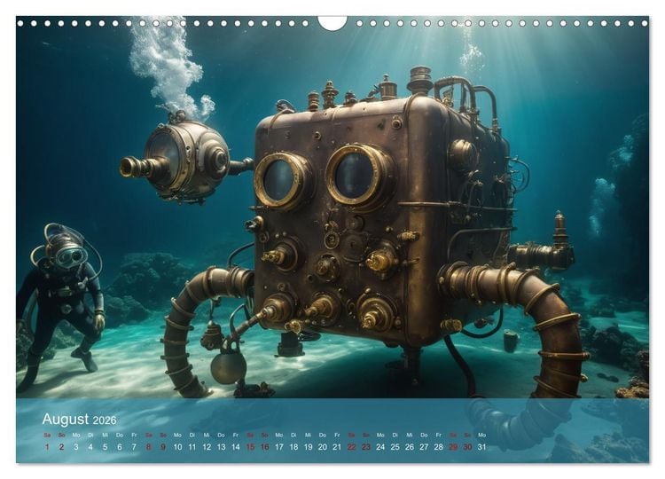 Produktbild: Steampunk - Unterwasser Roboter (Wandkalender 2026 DIN A3 quer), CALVENDO Monatskalender
