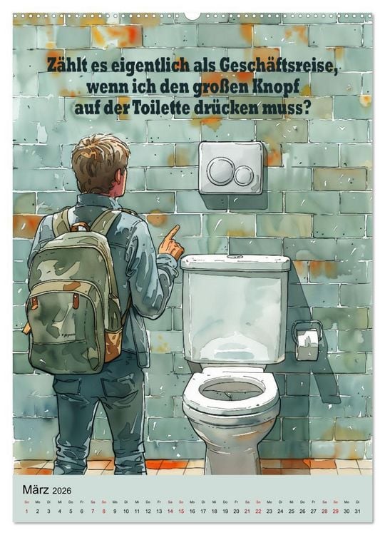 Produktbild: Klospr&uuml;che (hochwertiger Premium Wandkalender 2026 DIN A2 hoch), Kunstdruck in Hochglanz