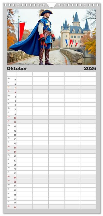 Produktbild: Familienplaner 2026 - Krieger - Im Wandel der Zeit mit 5 Spalten (Wandkalender, 21 x 45 cm) CALVENDO