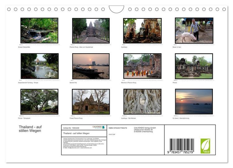 Produktbild: Thailand - auf stillen Wegen (Wandkalender 2026 DIN A4 quer), CALVENDO Monatskalender