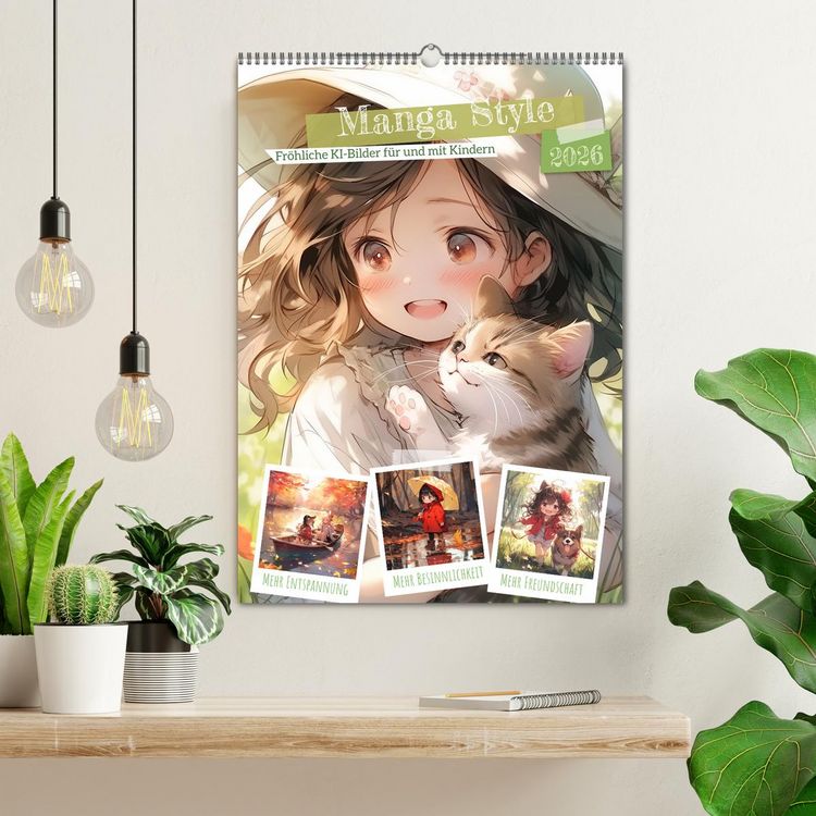 Produktbild: Manga Style Kinder (Wandkalender 2026 DIN A2 hoch), CALVENDO Monatskalender